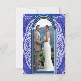 Tarjeta De Confirmación De Asistencia Mandalas en holandés mixto Blue Thankyou