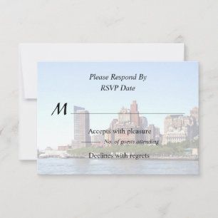 Tarjeta De Confirmación De Asistencia Manhattan NY - Manhattan Skyline en un día despeja