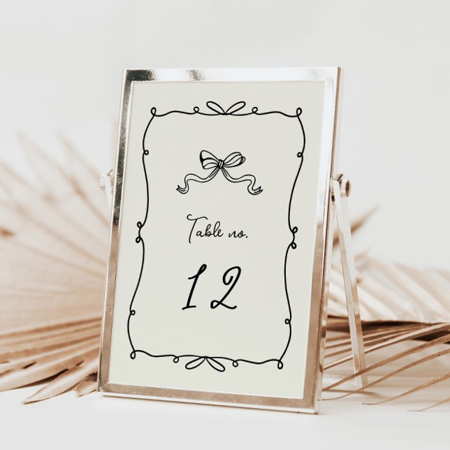Tarjeta De Confirmación De Asistencia Mano capilar dibujando arcos Boda número de tabla (Subido por el creador)