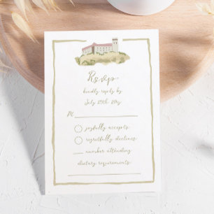 Tarjeta De Confirmación De Asistencia Mano caprichosa dibuja el castillo de Ljubljana en