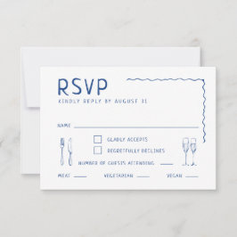 Tarjeta De Confirmación De Asistencia Mano caprichosa dibujada Boda ilustrado