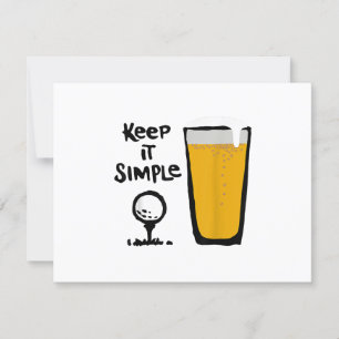 Tarjeta De Confirmación De Asistencia Manténgalo Simplemente Gracioso Cerveza Golf