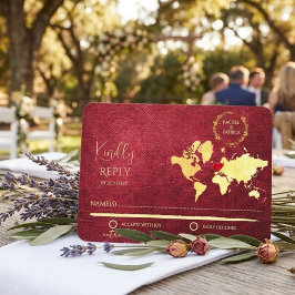 Tarjeta De Confirmación De Asistencia Mapa Personalizado de la Travesía del Amor Boda