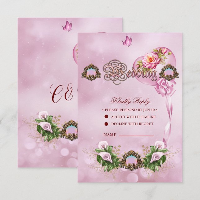 Tarjeta De Confirmación De Asistencia Maravilloso Lirio de Callas (Anverso / Reverso)