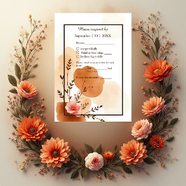 Tarjeta De Confirmación De Asistencia Marco de color de agua de Boho suave