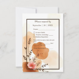 Tarjeta De Confirmación De Asistencia Marco de color de agua de Boho suave