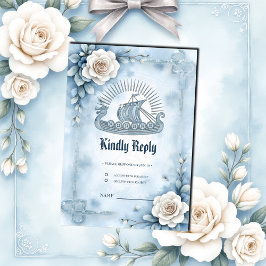 Tarjeta De Confirmación De Asistencia Marco floral con Rosas y diseño celta.