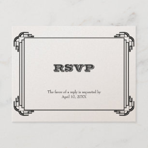 Tarjeta De Confirmación De Asistencia Marco negro de Deco que casa recinto de la