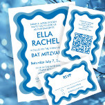 Tarjeta De Confirmación De Asistencia Marco ondulado Moderno Moda Personalizado Bar Bat<br><div class="desc">Las TARJETAS RSVP perfectas para incluir para un murciélago mitzvah, bar mitzvah u otra celebración judía! ¡La mano hizo un caos desordenado para los bucles de pinceles en el lado delantero! ¡TODO PERSONALIZABLE! Haga clic en "Personalizar" para editar el texto. Haga clic en "editar usando la herramienta de diseño" para...</div>