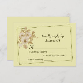 Tarjeta De Confirmación De Asistencia Marco Rosa - Boda amarillo celestial