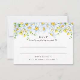 Tarjeta De Confirmación De Asistencia Margarita. Flores campestres. Boda floral de jardí