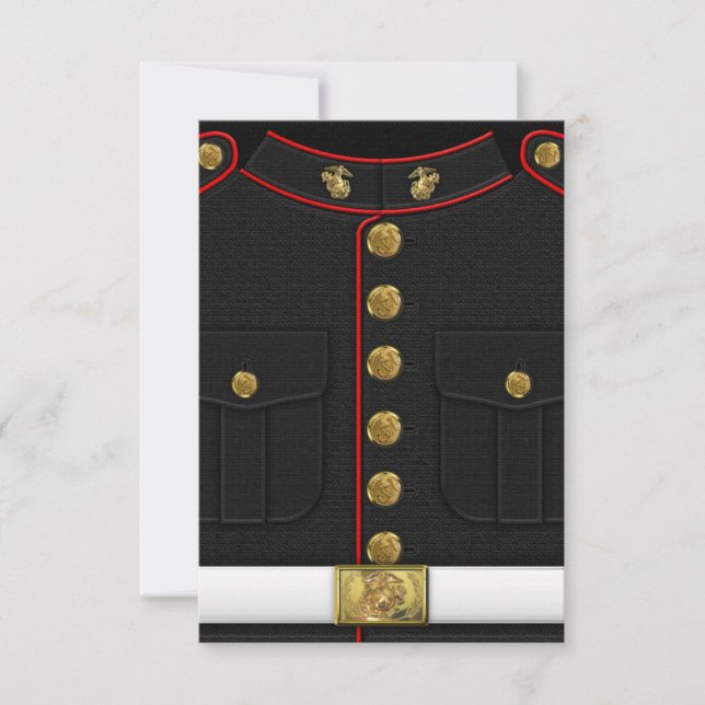 Tarjeta De Confirmación De Asistencia Marines Estadounidenses: Uniforme de Vestido USMC  (Anverso)