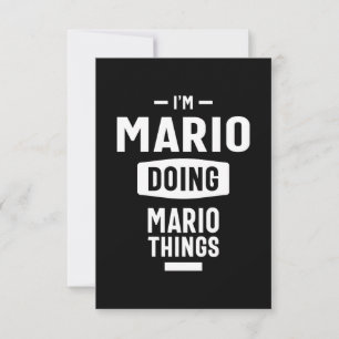Tarjeta De Confirmación De Asistencia Mario Nombre Personalizado Regalo de cumpleaños