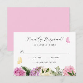 Tarjeta De Confirmación De Asistencia Mariposa floral