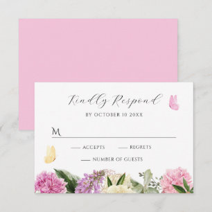 Tarjeta De Confirmación De Asistencia Mariposa floral
