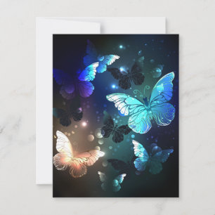 Tarjeta De Confirmación De Asistencia Mariposa Nocturna Revoloteando