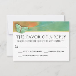 Tarjeta De Confirmación De Asistencia Mariposas en la boda de los colores del suroeste R