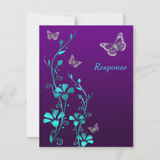 Tarjeta de confirmación de asistencia Mariposas Fl