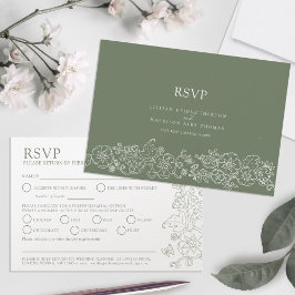 Tarjeta De Confirmación De Asistencia Mariposas florales de primavera arte boda comida v