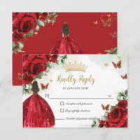 Mariposas Florales Rojas Princesas Vestido Quincea