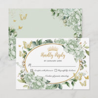 Mariposas Florales Vintage Green Quinceañera