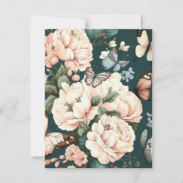 Tarjeta De Confirmación De Asistencia Mariposas y flores