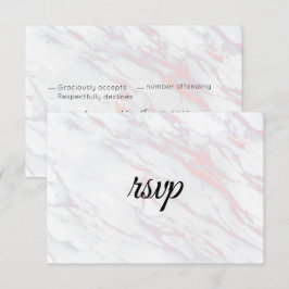 Tarjeta De Confirmación De Asistencia Mármol rosa y gris moderno