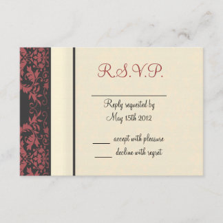 Tarjeta De Confirmación De Asistencia Matrimonio de sandía y damasco de crema