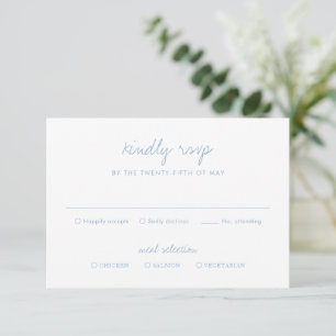 Tarjeta De Confirmación De Asistencia Matrimonio elegante botánico azul limpio