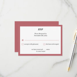 Tarjeta De Confirmación De Asistencia Matrimonio personalizado simple de Brown