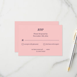 Tarjeta De Confirmación De Asistencia Matrimonio personalizado simple de Peach