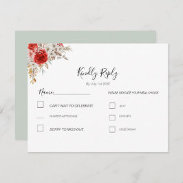 Tarjeta De Confirmación De Asistencia Matrimonio rústico-Rosa-rural