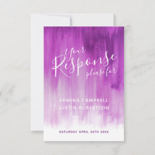 Tarjeta De Confirmación De Asistencia Mauve purple abstract art wedding reply cards