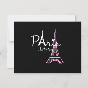 Tarjeta De Confirmación De Asistencia Me encanta la Torre Eiffel de París