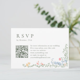 Tarjeta De Confirmación De Asistencia Meadow Pastel Rosas franceses Boda de flores