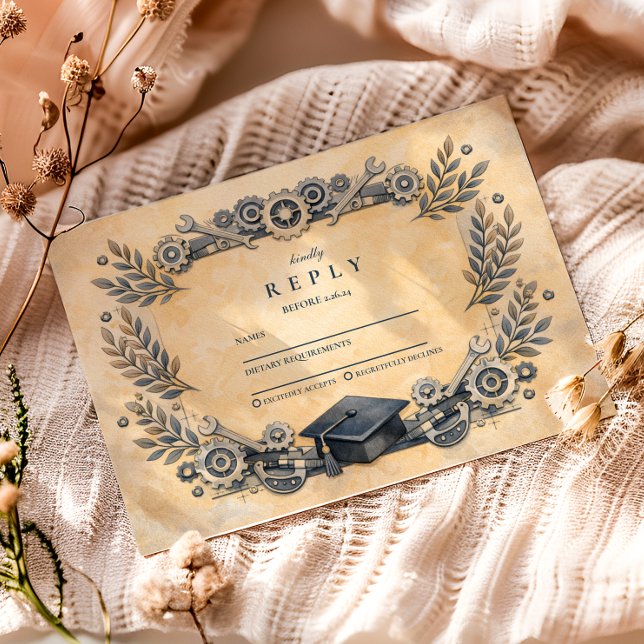 Tarjeta De Confirmación De Asistencia Mechanical Engineering Degree Graduation (Subido por el creador)