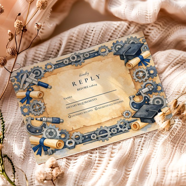 Tarjeta De Confirmación De Asistencia Mechanical Engineering Graduation (Subido por el creador)