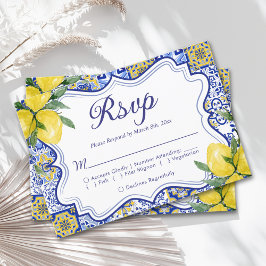 Tarjeta De Confirmación De Asistencia Mediterranean Wedding Style with Italian Tiles