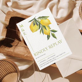 Tarjeta De Confirmación De Asistencia Mediterráneo Italia Grecia Lemon Vibrant Boda