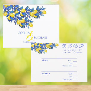 Tarjeta De Confirmación De Asistencia Mediterráneo-Lemons-RSVP-Boda-