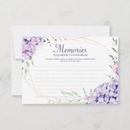 Tarjeta De Confirmación De Asistencia Memorial de fotografía geométrica floral Hydrangea