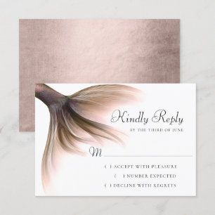 Tarjeta De Confirmación De Asistencia Mermaid Posh Tail   Dusty Terracotta Peach Sheen