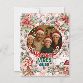 Tarjeta De Confirmación De Asistencia Merry Vibes Only – Funny Christmas Card
