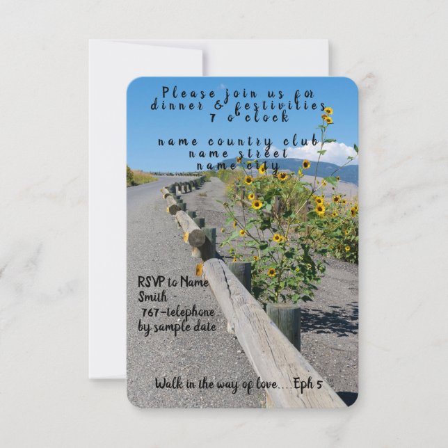 Tarjeta De Confirmación De Asistencia Mesa casual de la ruta montañosa occidental de los (Anverso)