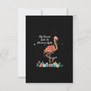Tarjeta De Confirmación De Asistencia Mi Favorito Es Navidades Luces Disfraces Flamingo