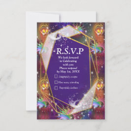 Tarjeta De Confirmación De Asistencia Mi glamoroso diseño Funky Disco