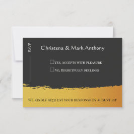 Tarjeta De Confirmación De Asistencia Midnight Gold 