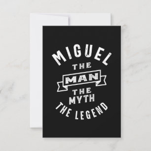 Tarjeta De Confirmación De Asistencia Miguel Nombre personalizado Regalo de cumpleaños