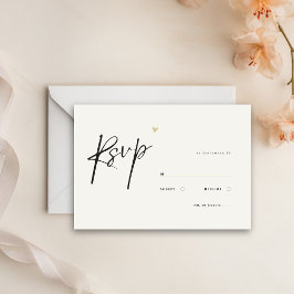 Tarjeta De Confirmación De Asistencia Minimal Calligraphy Typo Wedding