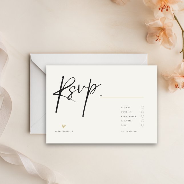 Tarjeta De Confirmación De Asistencia Minimal Elegant Calligraphy Typo Wedding  (Subido por el creador)